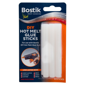 Bostik DIY Hot Melt Glue Gun Sticks (6 x 100mm)