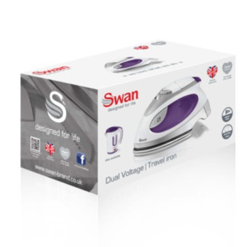 Swan Travel Iron With Pouch Purple 900W 100ml capacity warm-up indicator light