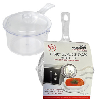 Microwave Essentials Clear Saucepan & Lid 0.5L