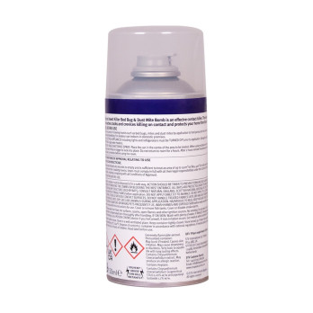 Zero In Bed Bug & Dust Mite Bomb 150ml Aerosol treating up to 40 metre cubic ideal for surfaces bedding rugs and carpets