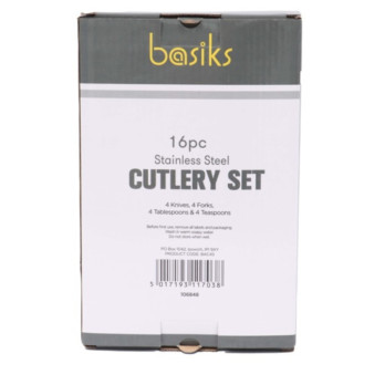 Basiks Stainless Steel Cutlery Set 16 Piece