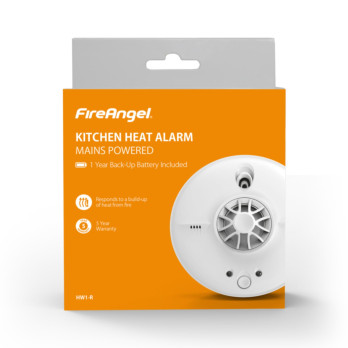 FireAngel Mains Heat Alarm thermistor heat sensing technology self-test button