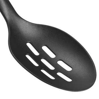 Chef Aid Black Slotted Spoon - Heat-resistant up to 210 Degrees