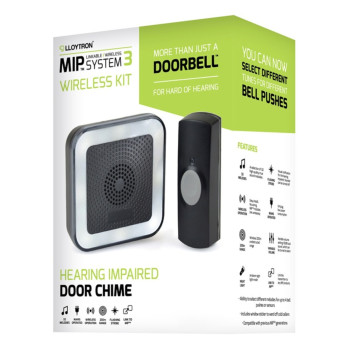 Lloytron Hearing Impaired Door Chime Kit 200m Black UK plug 32 melodies