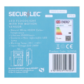 Securlec LED Floodlight Low - 100W 900 Lumens IP54