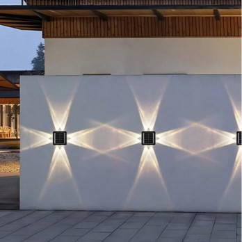 Extrastar LED Solar 4 Way Wall Lamp Warm White 3000k