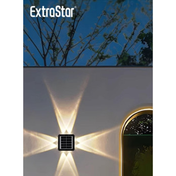 Extrastar LED Solar 4 Way Wall Lamp Warm White 3000k