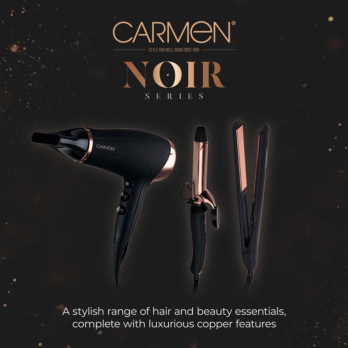 Carmen Noir 11 Hair Straightener Black - 360 anti-tangle swivel cord