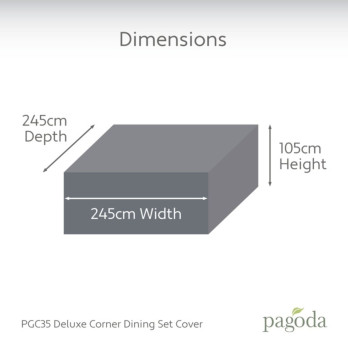 Pagoda Deluxe Corner Dining Set Cover 245 x 245 x 105cm