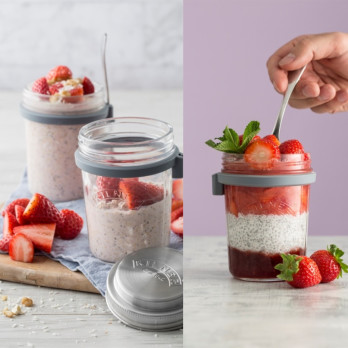 Kilner Breakfast Jar Set - includes stainless steel spoon