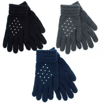 RJM Ladies Gloves With Diamantes soft fabric Easy to wear