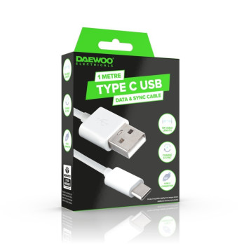 Daewoo 1 Metre USB-A To USB-C Cable 5v 1A Charge Cable