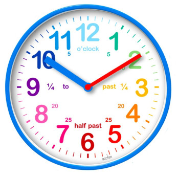 Acctim Wickford Kids Time Teach Clock 20cm Blue