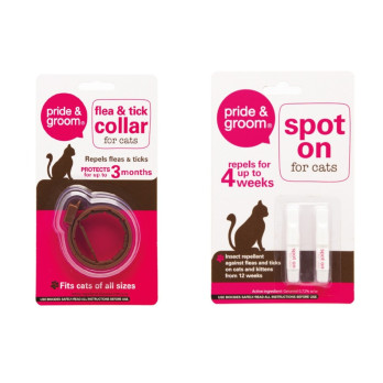 Pride & Groom Spot On fleas and ticks repellent Drops & Collar for Cats and Kittens