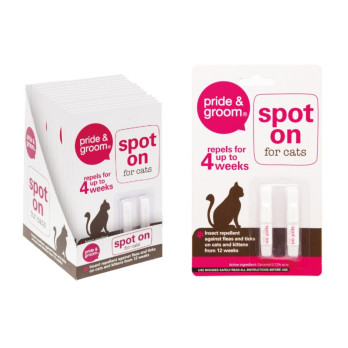 Pride & Groom Spot On fleas and ticks repellent Drops & Collar for Cats and Kittens