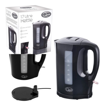 Quest 1.7L Jug Kettle Black - Overheat protection