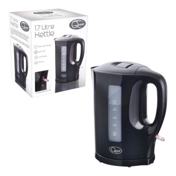 Quest 1.7L Jug Kettle Black - Overheat protection