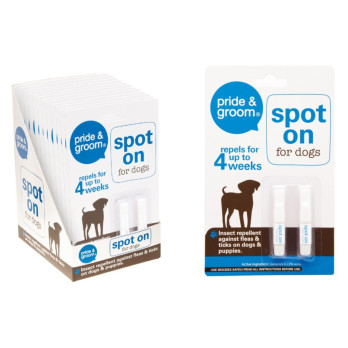 Pride & Groom Spot On Flea and Tick Treatment Drops & Collar For Dogs & Puppies