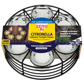 Zero In Citronella Parasol Tealight Holder outdoors