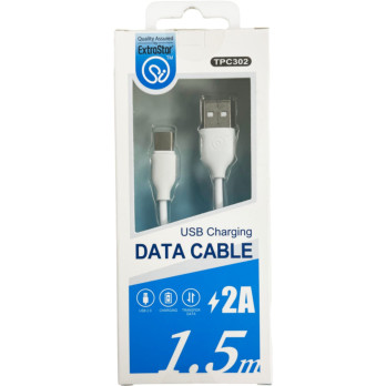 Extrastar Type C Charging Cable White 1.5m Works with smartphones tablets and other USB-C devices