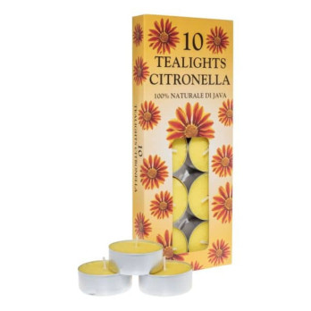 Price's Candles Tealights 10 Pack Citronella Burns for up to 5 Hours outdoor use