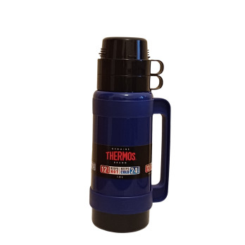 Thermos Mondial Flask 1L glass vacuum insulated interlocking cups for serving