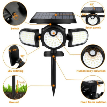 Extrastar Solar LED Flood Light With PIR 5w