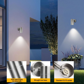 Extrastar Outdoor Down Single Wall Light Steel