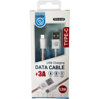 Extrastar Type C Charging Data Cable 1.2m tangle-resistant works with smartphones tablets USB-C gadgets