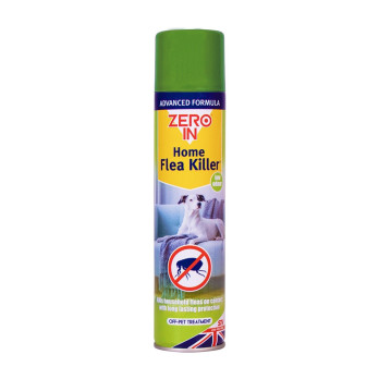 Zero In Home Flea infestation Spray Aerosol 300ml ideal for soft furnishings cushions and rugs