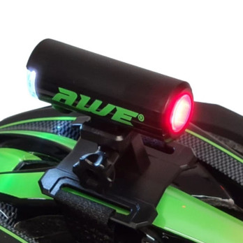 Awe USB rechargeable Helmet Dual Light 150 Lumens 17 hours of battery life Comes with brackets