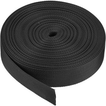 25mm Polypropylene Webbing Strap - Black - Netting Supports Sailing Canoeing Luggage bags