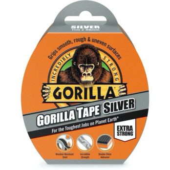 Gorilla Tape Silver 48mm x 11m Weather-Resistant shell Extra strong double-thick