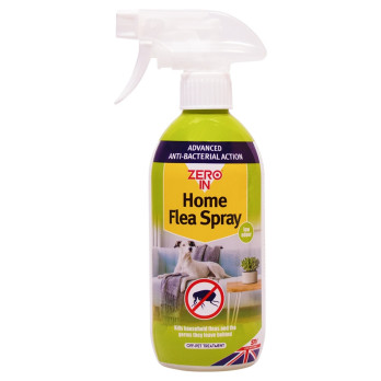 Zero In Home Flea Spray 500ml Water-based off-pet treatment for carpets furniture and rugs