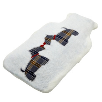 Hearth & Home Hot Water Bottle 2L with knitted and embroidered cover BS approved