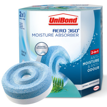 UniBond Aero 360 Moisture Absorber Refills Waterfall Freshness anti-odour ultra-absorbing