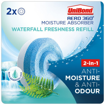 UniBond Aero 360 Moisture Absorber Refills Waterfall Freshness anti-odour ultra-absorbing