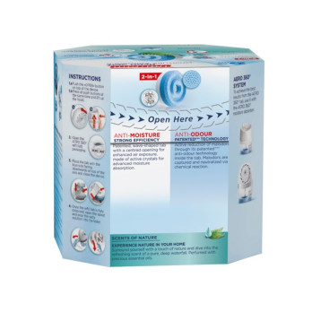 UniBond Aero 360 Moisture Absorber Refills Waterfall Freshness anti-odour ultra-absorbing