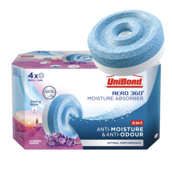 UniBond Aero 360 Moisture Absorber Refills Lavender Garden anti-odour ultra-absorbing