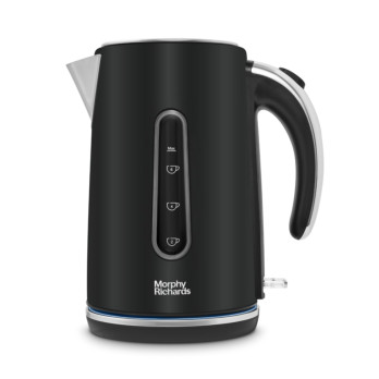 Morphy Richards Jug Kettle 3000w 1.7L Black Steel Boil Dry Protection Automatic Shut Off