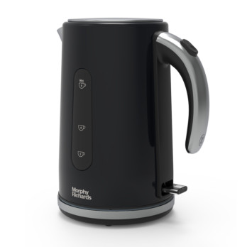 Morphy Richards Jug Kettle 3000w 1.7L Black Steel Boil Dry Protection Automatic Shut Off