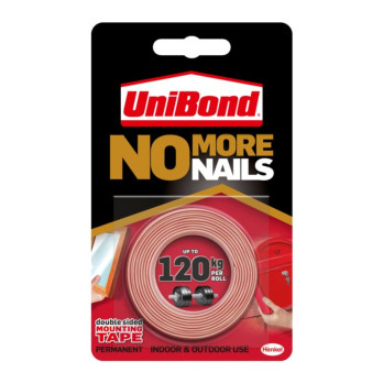 UniBond No More Nails On A Roll Double Sided Permanent Ultra Strong 19mm x 1.5m