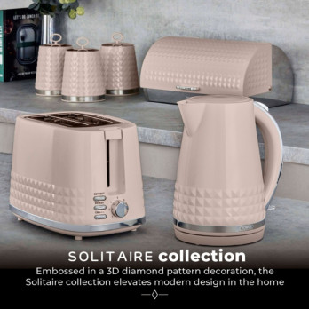 Tower Solitaire 2 Slice Toaster Lift Function Browning Control Diamond Effect Texture