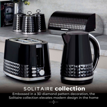 Tower Solitaire 2 Slice Toaster Lift Function Browning Control Diamond Effect Texture