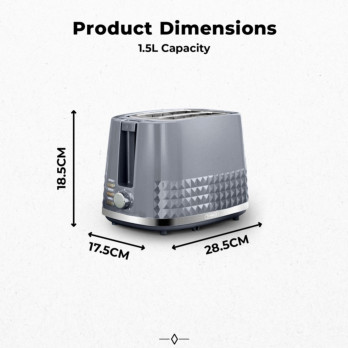 Tower Solitaire 2 Slice Toaster Lift Function Browning Control Diamond Effect Texture