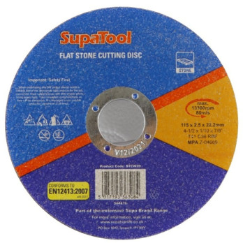 SupaTool Flat Stone Cutting Disc 115mm115mmx2.5mm