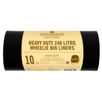 Groundsman Heavy Duty Litre Wheelie Bin Liners 240L Pack 10