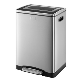 Black + Decker Softclose Recycling Pedal Bin 40L Stainless Steel Hands Free