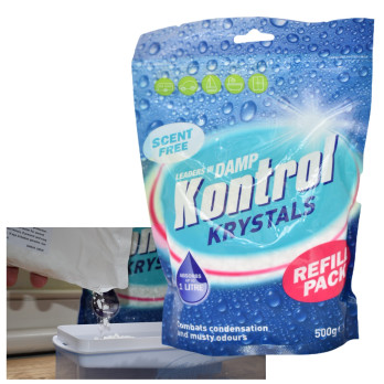 Kontrol Krystals Refill Pack - 500g Unscented 1 Litre Capacity resealable bags