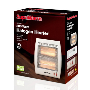 SupaWarm Halogen Heater 800w 2 heat settings 1.37 meters cable